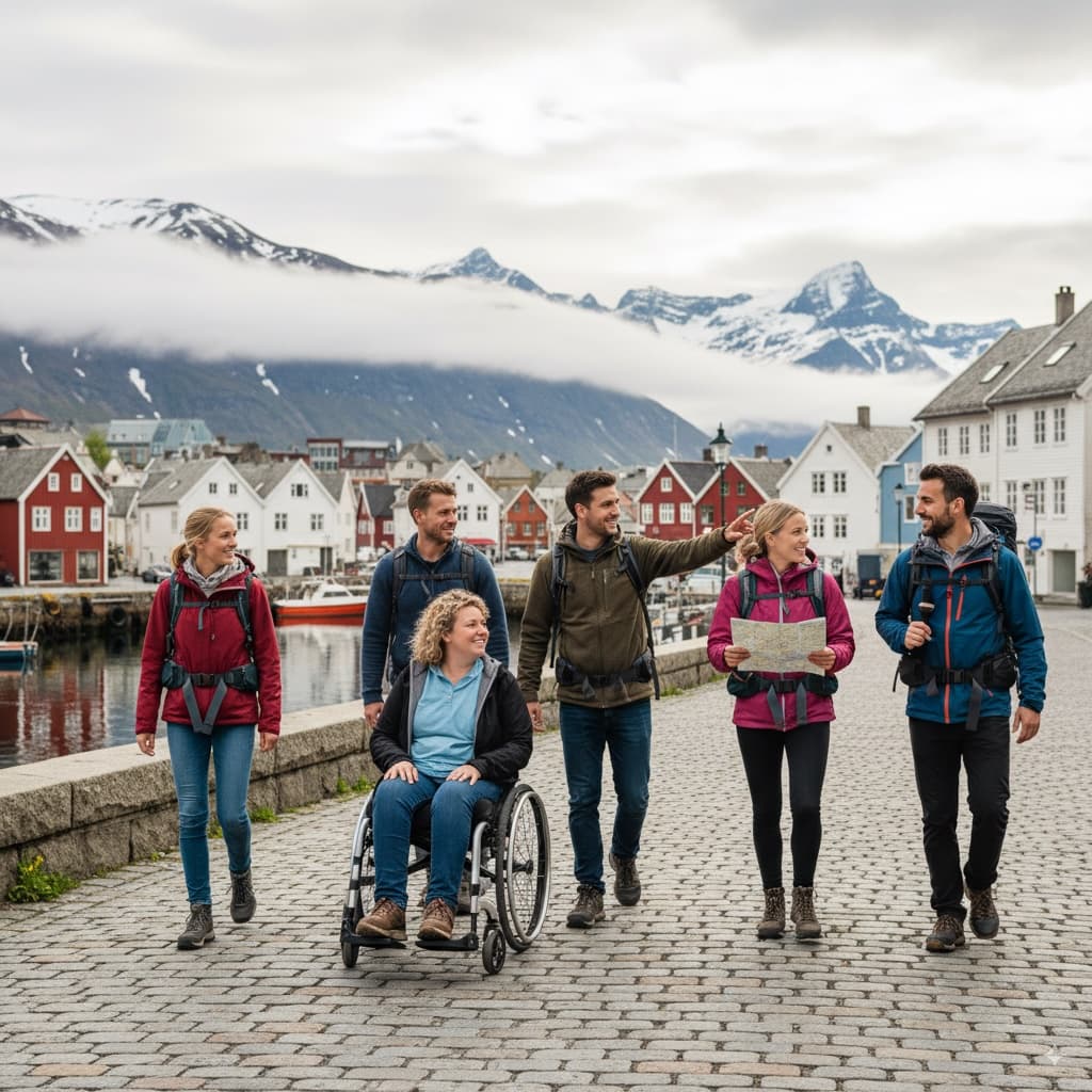 Lettreist - gruppe mennesker på tur